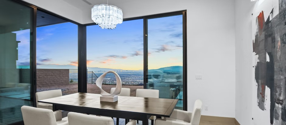 Elegant dining area showcases Las Vegas luxury property staging expertise. | Utopia Luxury Home Staging & Design