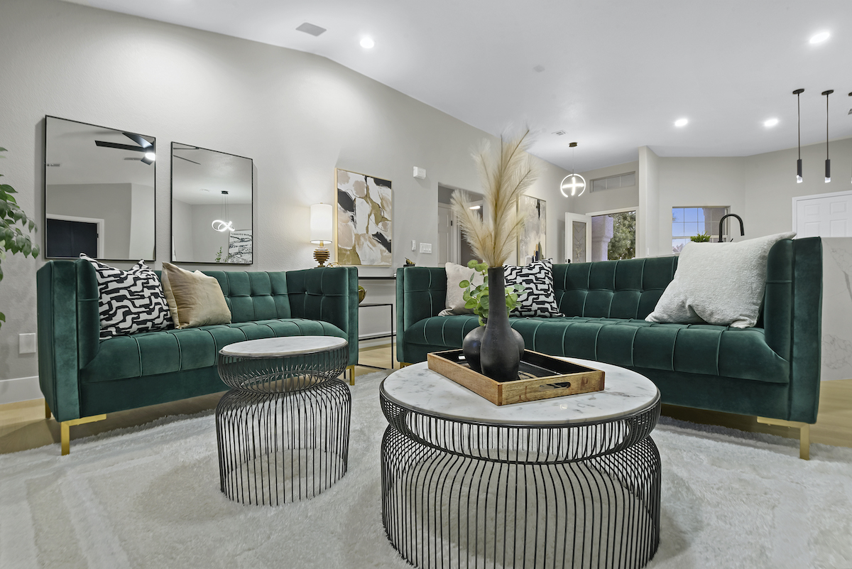Case Studies 31 | Luxury Home Staging & Design in Las Vegas Luxurious Summerlin staged home with elegant seating and modern decor. | Utopia Luxury Home Staging & Design