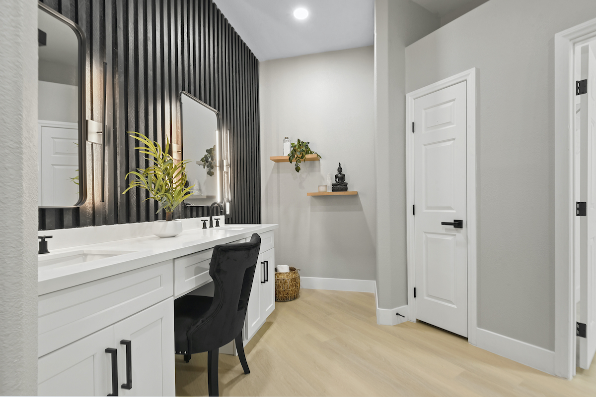Case Studies 32 | Luxury Home Staging & Design in Las Vegas Elegant bathroom with chic vanity showcasing luxury home staging Las Vegas. | Utopia Luxury Home Staging & Design