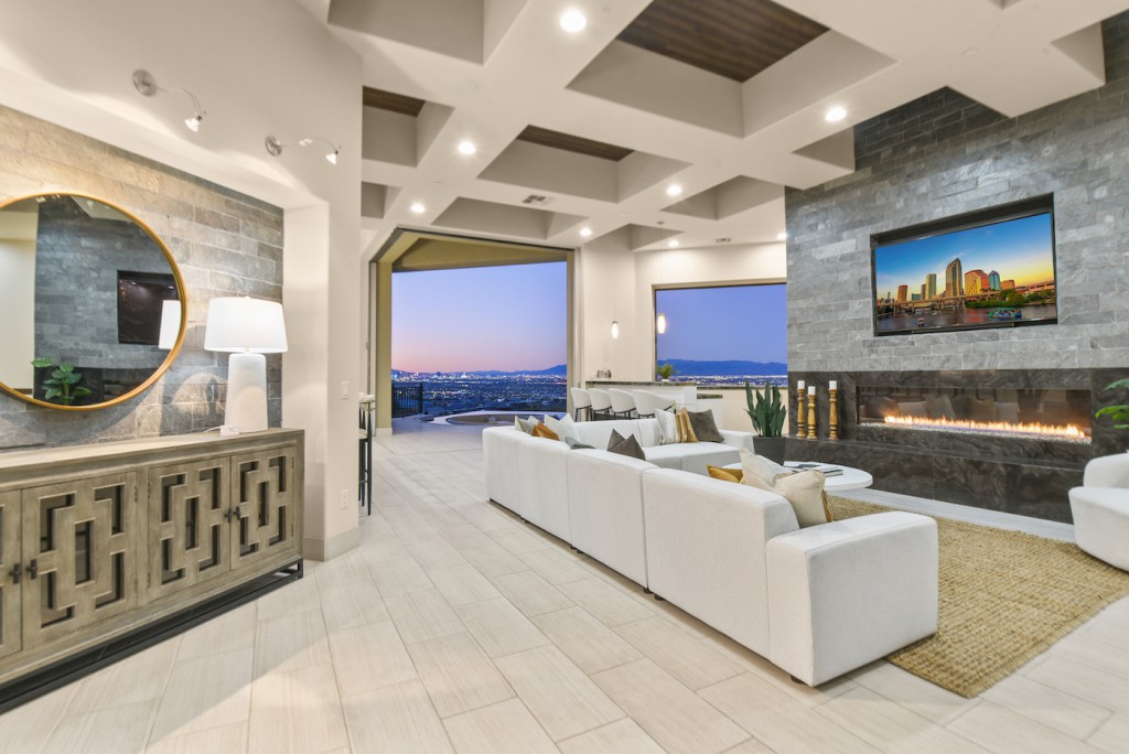 Luxury Las Vegas living room staging demonstrating buyer psychology and first impressions