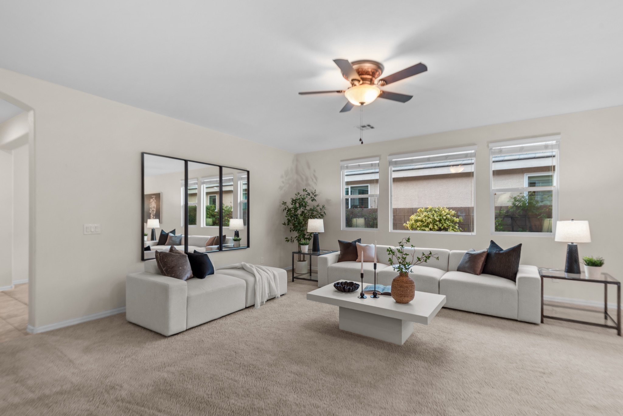 Staged Las Vegas living room demonstrating photo-ready presentation for spring market success