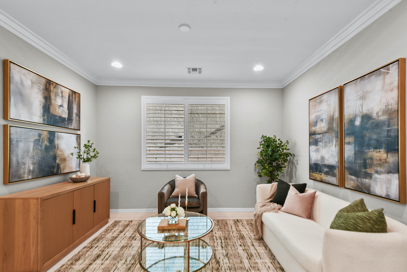 Home Staging vs Interior Design: What's the Difference? 2 | Luxury Home Staging & Design in Las Vegas Sophisticated neutral staging Las Vegas showing difference from personalized design