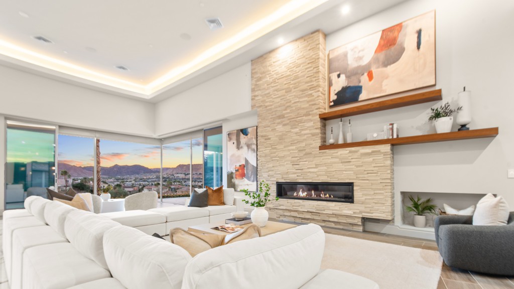 Luxury Las Vegas family room professionally staged by Utopia Home Staging — listing presentation that strengthens an agent's portfolio