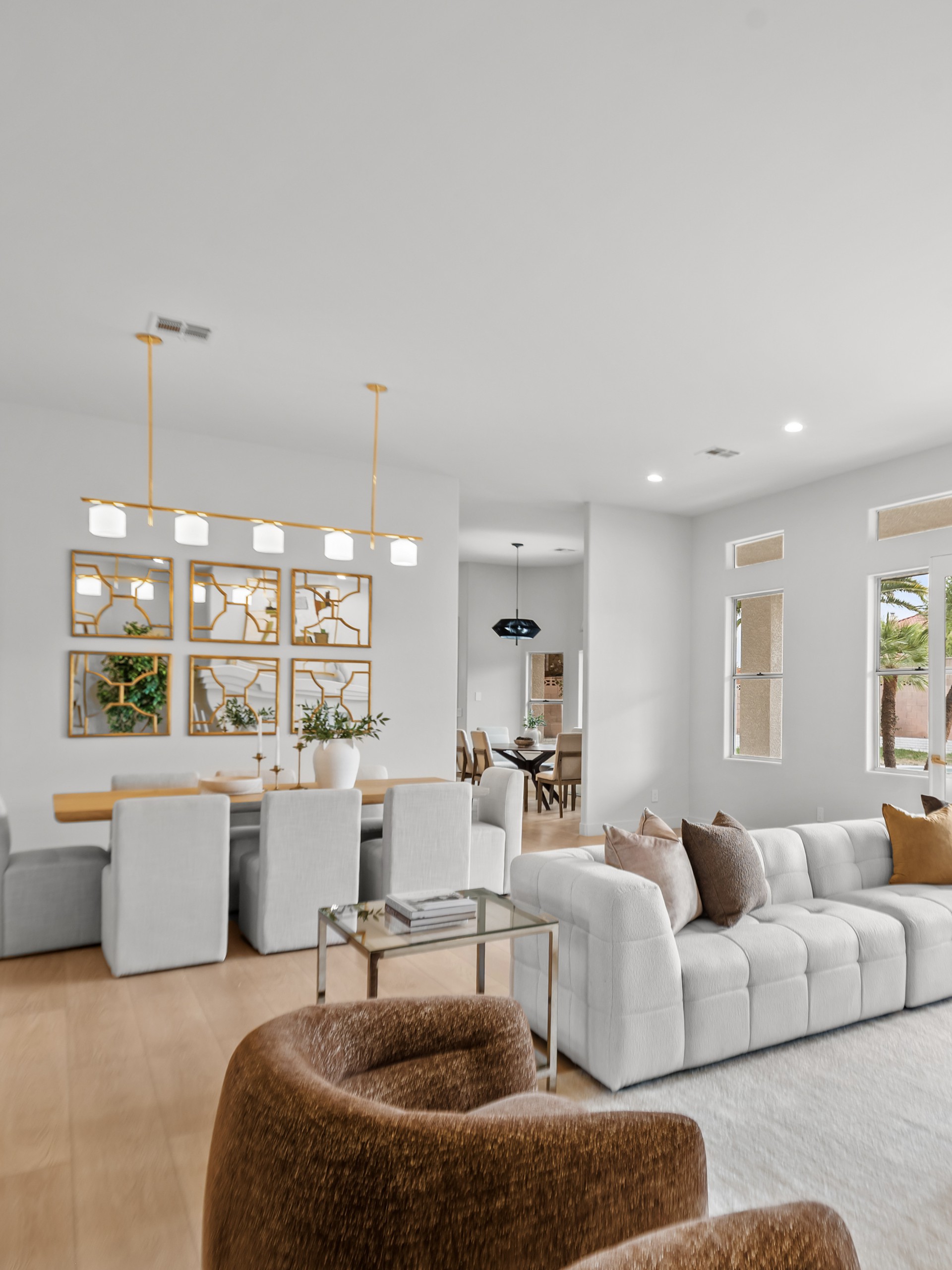 Wide-angle staged Las Vegas living room and dining area at 3235 Cliff Sieler Ct showing market-ready presentation for seller expectations guide