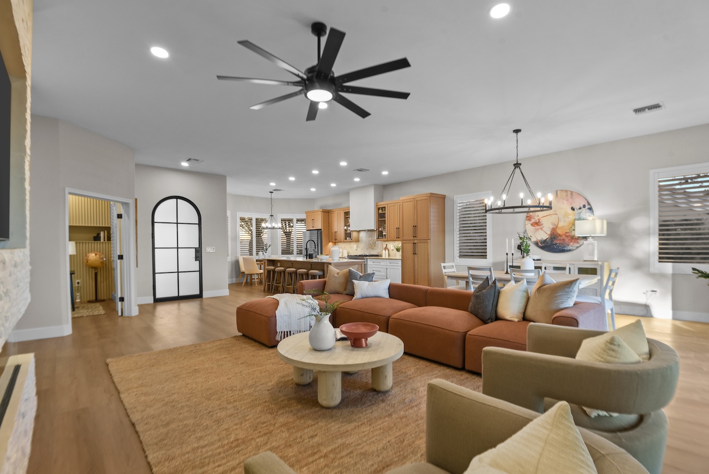 Occupied home staging Las Vegas showing professional enhancement of existing furnishings — Utopia Home Staging